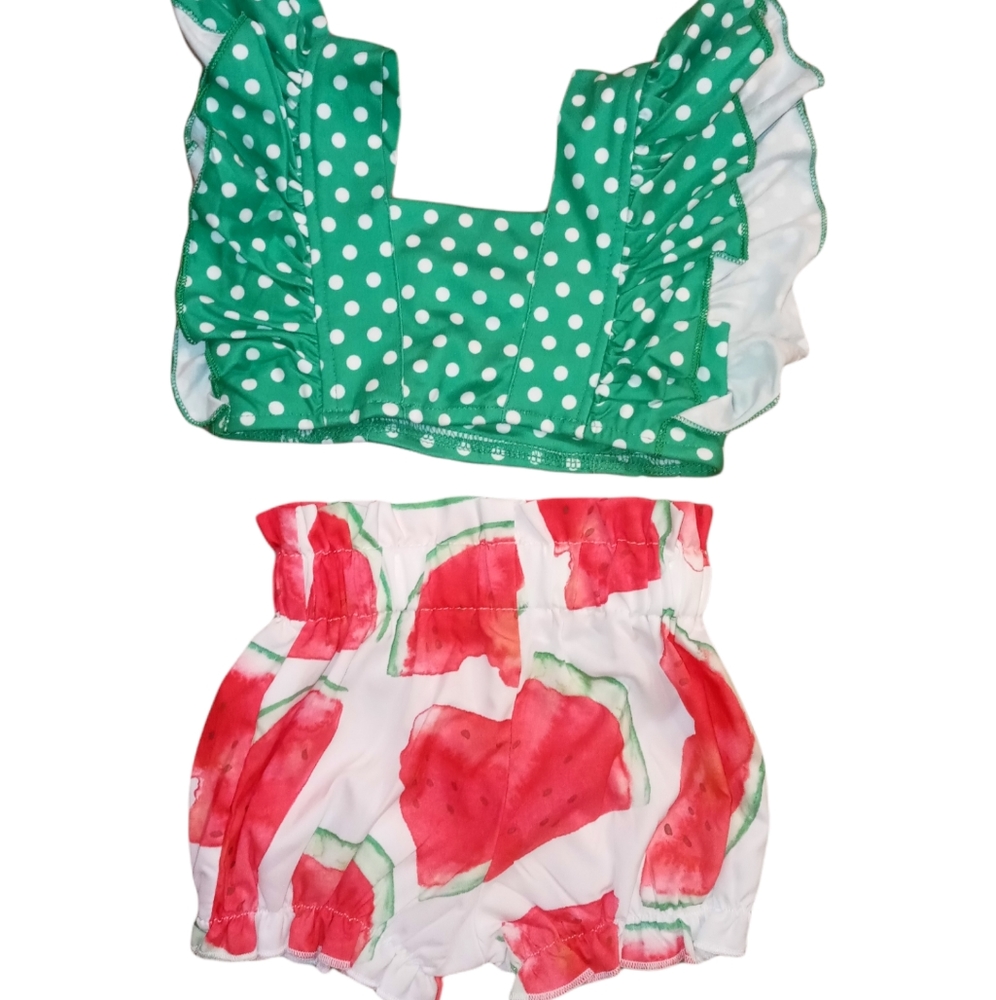 3/6M Pat Pat Watermelon/Polkadot 2Pc Outfit.